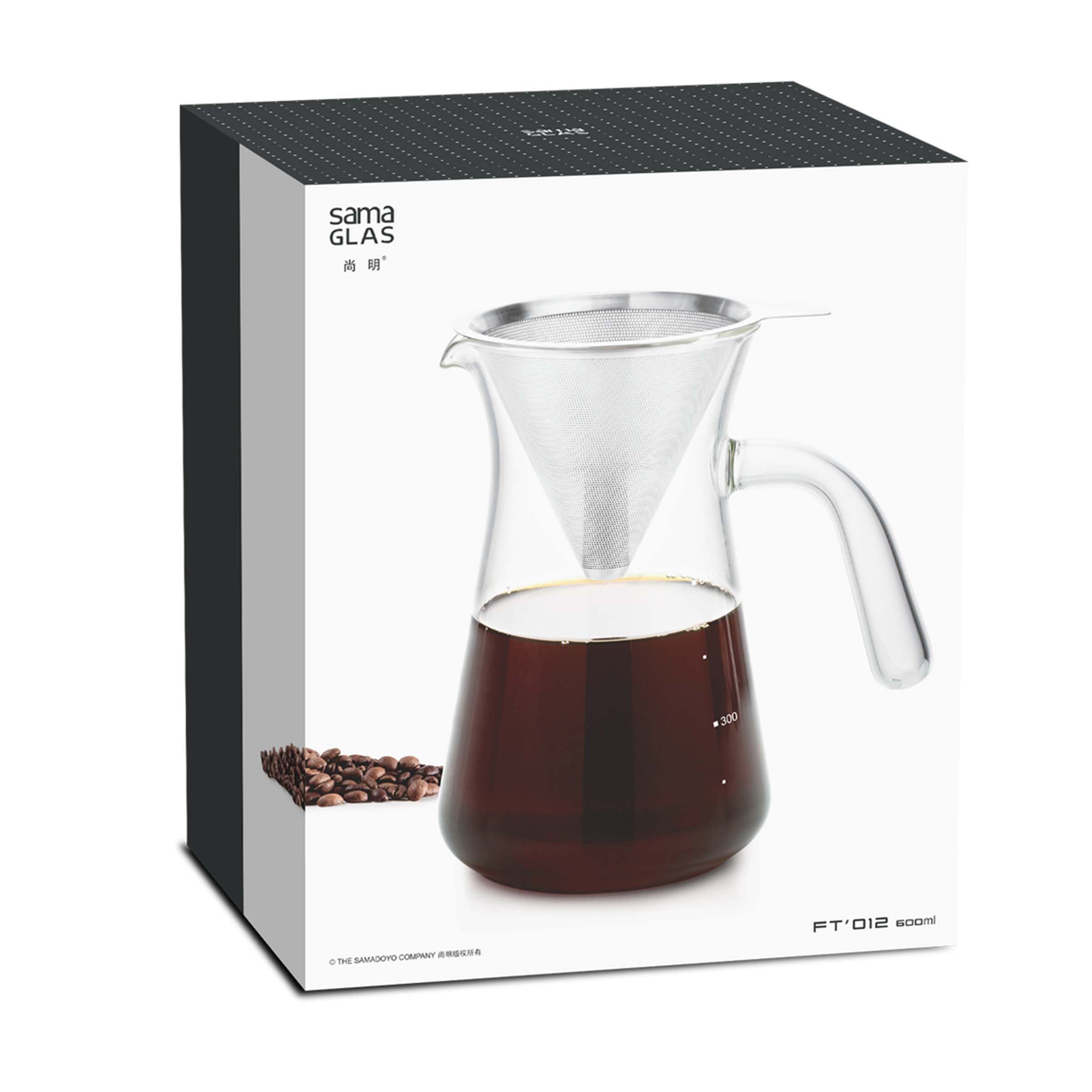 Cafetière Pour Over avec Filtre Permanent (600 ml) - SAMADOYO